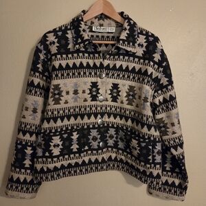 TANTRUMS Vintage Southwestern Aztec Button Front Tapestry Jacket Women's Size PS